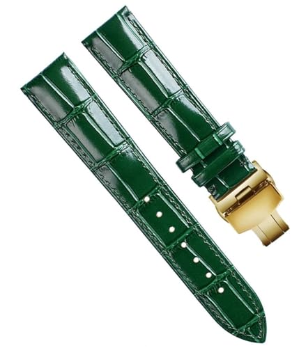 Bracelet montre vert 18mm en cuir souple pour sublimer vos tenues habillées d'homme