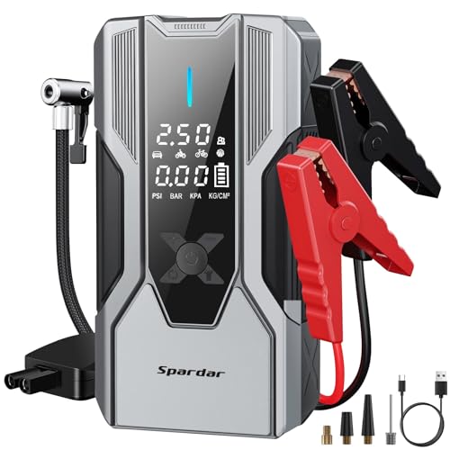 Catálogo de Arrancador de Auto Walmart Top 10. 49 Spardar 8000A Arrancador de Bateria de Auto, 150 PSI Arrancador de Auto, 12 V (para Todos Los Motores de Gasolina y Diésel de 10 L), Carga Rápida Tipo C, Arrancador de Coche con...