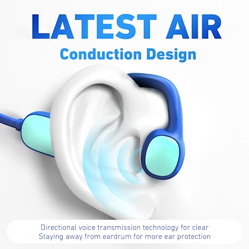 Mehomeli Kids Headphones, Bluetooth 5.2 Air Conduction Open Ear Headphones, 85dB Volume Limiting, Stereo Sound with Mic, IPX5 Waterproof, 20H Playtime, Perfect for School and Outdoor Activities-Blue by Mehomeli - Image 2