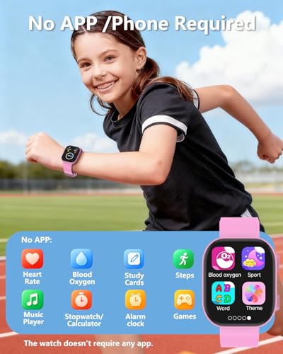 MorePro Smart Watch for Kids No App No Phone Required, Fitness Tracker Watch for Kids with Heart Rate, Blood Oxygen, Sleep Monitor, Pedometer, Puzzle Games, Music, Audio Stories for Boys Girls 4-12 — view 2