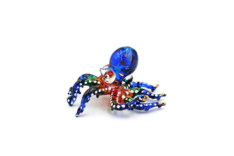 Amazon.co.jp: 青いイカガラス タコ吹きガラス アート 海 動物 収集品 