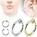 Body Accentz Spring Action Fake Septum Ring in Rhodium Plated Brass Sold Individually