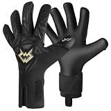 WVVOU Professional Goalkeeper Gloves for Adults and Youth Soccer Goalie Gloves Breathable Soccer Gloves High Performance Guantes De Portero with 4+3mm Sticky Super Grip Latex Palm (Black, 9)
