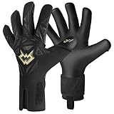 WVVOU Professional Goalkeeper Gloves for Adults and Youth Soccer Goalie Gloves Breathable Soccer Gloves High Performance Guantes De Portero with 4+3mm Sticky Super Grip Latex Palm (Black, 9)