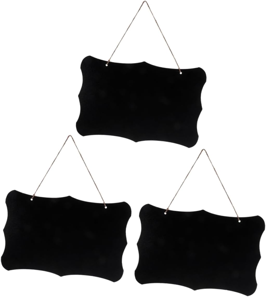 Homoyoyo 3pcs Double-Sided Hanging Chalkboard Signs String Erasable for Home Office and Party Wall Decor for Messages and Welcome Signs