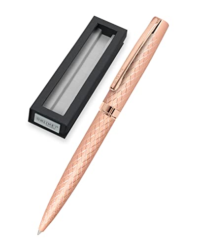 Online - Online stylo à bille Eleganza Diamond │ stylo-bille en métal │ stylo à bille rétractable en coffret cadeau │ recharge remplaçable │ encre noire │ étui exclusif, cadeau parfait, couleur rosegold