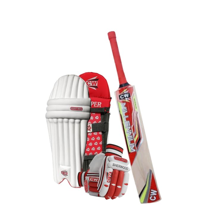 CW Trainer 3Pce Cricket Kit Left Hand | Kashmir Willow Bat| Sports Batting Combo with Gloves | Protective Gear-image-36