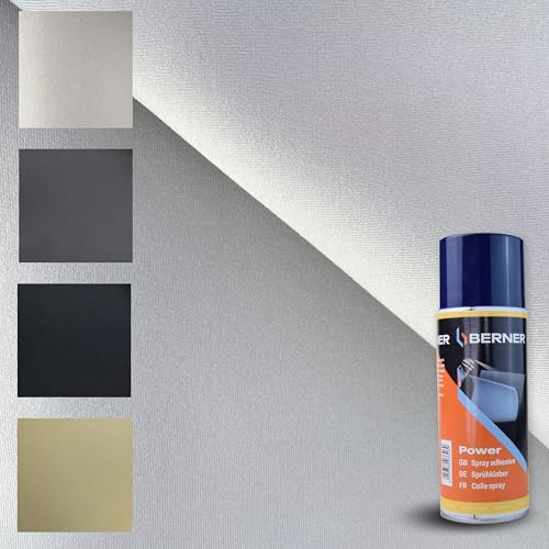 TENDAGGIMANIA Tela para tapizar Techo de Coche Kit + Pegamento Spray - Modelo Terciopelo - Color Gris 184 - Medida L.2 MT X H.1,5 MT - Tela para Techo de Coche