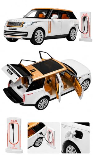 Image of Magicwand 1:24 Scale Die-Cast Rrange Rovver 2024【Large】 with 6 Openable Doors,Pull Back Action,Lights,Music【Ivory White】【Pack of 1】