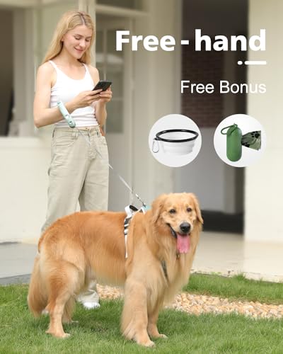 Retractable Dog Leash Extendable Strong Leash for Large Medium Small Dogs with Light Free One-Hand 3m Up to 80kg, Dog Poop Bag with Dispenser and Collapsible Dog Bowl Retractable Dog Leash Extendable Strong Leash for Large Medium Small Dogs with Light Free One-Hand 3m Up to 80kg, Dog Poop Bag with Dispenser and Collapsible Dog Bowl