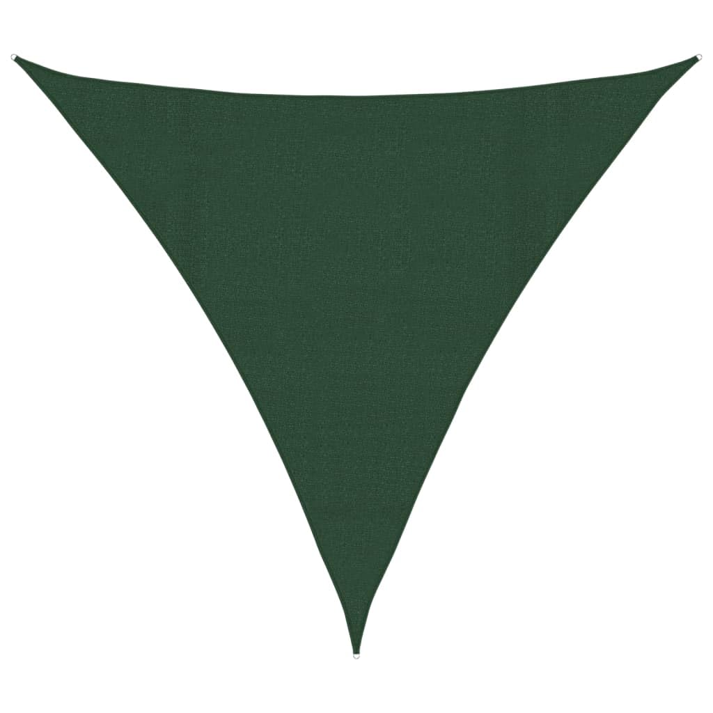 vidaXL Sunshade Sail - Triangular, Dark Green, 4.5x4.5x4.5m, Breezy HDPE Material, & UV Resistant, Easy Assembly, Perfect for Outdoor Spaces — image 1