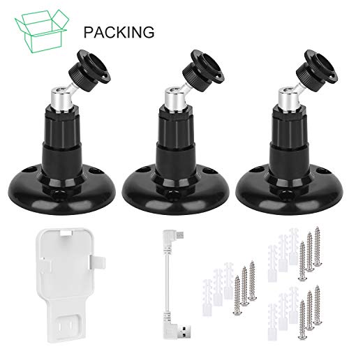 Alertcam Wall Mount Bracket For All-New Blink Outdoor Camera, 360 Degree Adjustable Surveillance Mount And Outlet Mount For Blink Sync Module 2, Fits Your Blink Home Security System (Black, 3 Pack) #TOP6