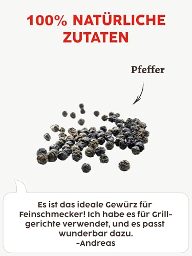 Kotanyi Pfeffer schwarz gemahlen Gewürze für Großverbraucher und Gastronomie, 600 g