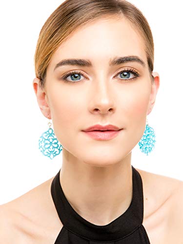 Zenzii Acrylic Resin Earrings For Women Girls Statement Geometric Modern Pattern Acetate Drop And Dangle Earrings Fashion Jewelry (Light Blue) #TOP2