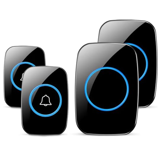 Wireless Doorbell, Waterproof Door Bell Kit, Distinguish Front and Rear Doors, Over 1000 feet Range and 60 Chime, 5 Levels Volume and LED Flash, for Home Office Classroom