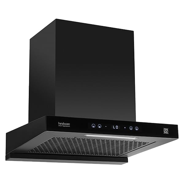 Image of Hindware DARCIA BLDC 60CM | | 1500 m /hr | Filterless Auto-Clean Kitchen Chimney With 9- Speed Motion Sensor & Touch Control | 2026 Model (Black)