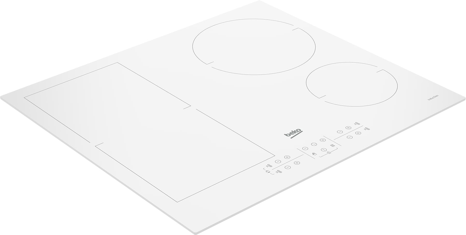 Beko HII64200FMTW Placa Inducción 60cm 4 zonas IndyFlex 7200W Blanca