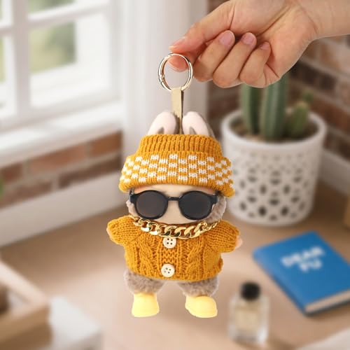 Puppen-Outfit-Set, Stylische Sonnenbrille & Goldene Halskette & Niedliche Gelbe Schuhe Kleidung Zubehör für Puppen (Ohne Puppe)