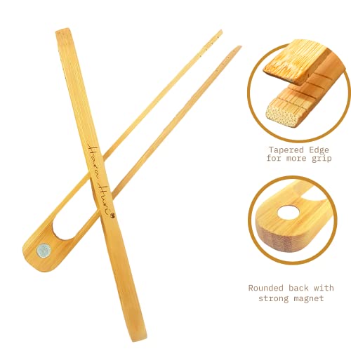 Pinça magnética de bambu para torradeira 1 pinça de madeira reutilizável resistente ao calor de 22 c