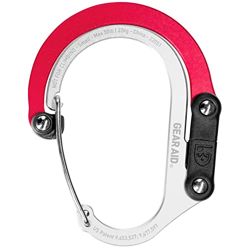 Image of GEAR AID HEROCLIP (Small) Carabiner Gear Clip and Hook, for Hanging Bags, Purses, Lanterns, Strollers, Tools, Helmets, Water Bottles, and More