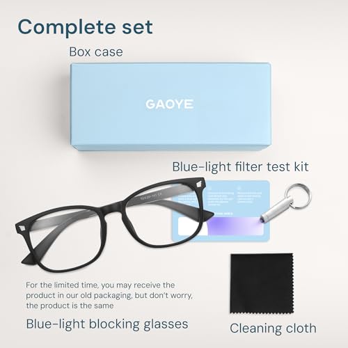 Gaoye Blaulichtfilter-Brille – Anti-UV-Computer- und Gaming-Brille, Blaulichtblocker für Damen und Herren