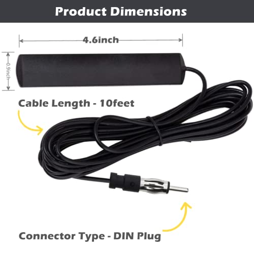 Techtoo Fm Am Car Antenna Car Stereo Radio Antenna Adhesive Mount Hidden Windshield Antenna For Vehicle Truck Suv Car Stereo Audio Hd Radio Tuner Amplifier #TOP1