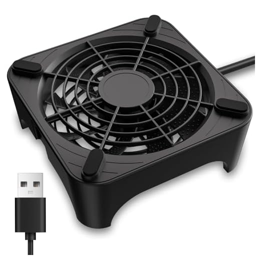 GSCOLER X1 USB Cooling Fan, 18dB Ultra Quiet 120mm USB Computer Fan with Built-in Cable, Portable Fast Cooling Suitable for Router, Receiver, Amplifier, DVR, PlayStation, Xbox, Computer Cabinet More