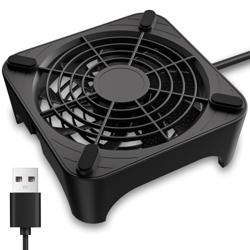 GSCOLER X1 USB Cooling Fan, 18dB Ultra Quiet 120mm USB Computer Fan with Built-in Cable, Portable Fast Cooling Suitable for Router, Receiver, Amplifier, DVR, PlayStation, Xbox, Computer Cabinet More