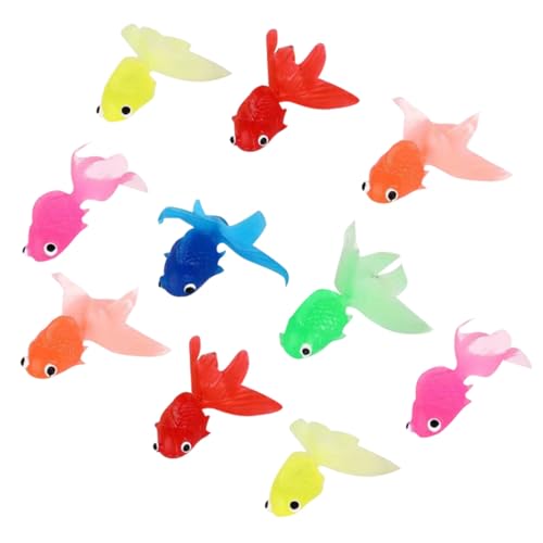 HOOTNEE - HOOTNEE 10 pièces Décorations Poisson Artificiel Flottant Lot de Poissons Rouges Réalistes TPR Ornement Aquarium et Sécurisé pour Décor Vivace