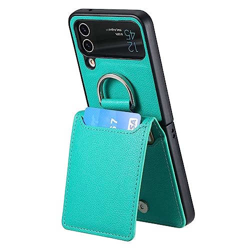 Étui Samsung Galaxy Z Flip 4 avec kickstand vertical et fente porte-carte magnétique vert