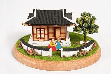 Youngmodeler Hobby Wooden Model Kits Mini Diorama Tile-Roofed House - Experience The Charm of Traditional Korean Villages