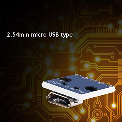 Adaptador Power Board Micro USB hembra a DIP 10 piezas miniatura 3