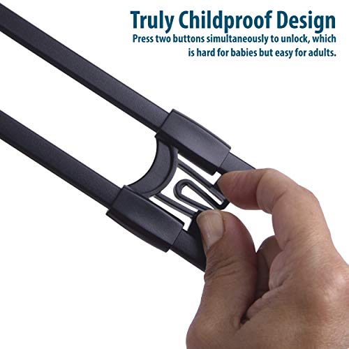 Cutesafety Sliding Cabinet Locks - Baby Proofing Cabinets With Adjustable Child Safety Lock - Childproof Latches For Knobs,Handles On Kitchen Doors,Storage Door,Cupboard,Closet,Dresser (Black, 10) #TOP3