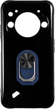 Case and Ring Holder for Unihertz TickTock-S - Black+Blue