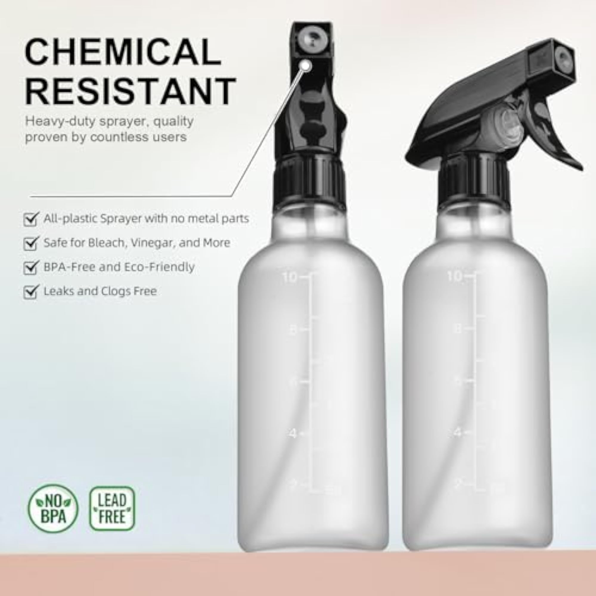 2 Pack Heavy Duty Spraying Empty Water Sprayer Bottle