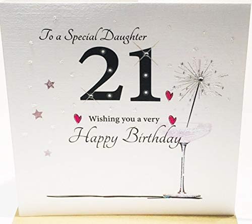 Happy 21st Birthday Card for A Special Daughter - 6 x 6 Inches