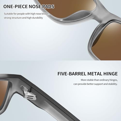 Image of Joopin Rectangle Sports Sunglasses Polarized UV Protection Shades for Men | Wrap Around Sun Glasses, Trendy Plastic Frame, TAC Lens, Safety, Driving, Running, Fishing, Cycling, Hiking