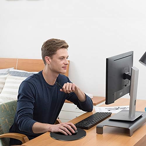 2 Pack Aluminum Mouse Pad (Silver & Black), SourceTon Smooth Magic Ultra Thin Double Side Mouse Mat for Fast and Accurate Control (Round 7.8inchX7.8inch)