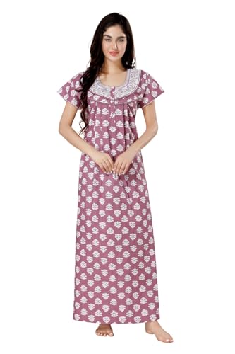 Image of Soulemo Women's Pure Cotton Floor Length Nighty 1682
