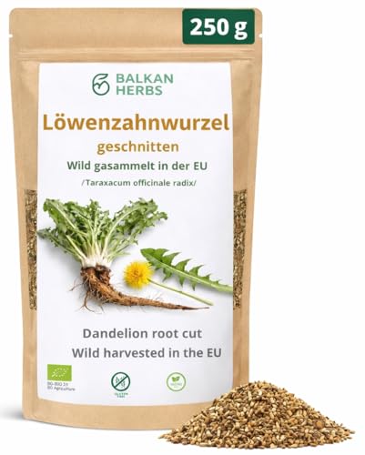 250 g. Löwenzahnwurzel BIO getrocknet und geschnitten Löwenzahnwurzel-Tee Löwenzahn Kräutertee Wildsamlung aus der EU von Balkan Herbs