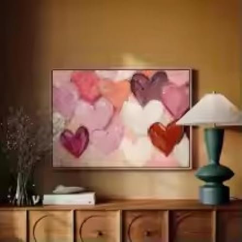 Idée cadeau romantique Saint-Valentin Images sur toile cœurs 21 x 30 cm