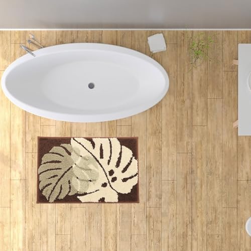 Tapis entrée polyester absorbant eau tapis sol antidérapant marron décoratif pour maison - 4
