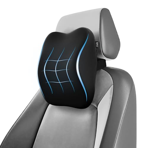 Frido Ultimate Car Neck Rest Pillow, Ultrasoft Car Pillow for Comfortable Car Rides, Superior Neck Support Cushion, Relieves Neck Pain, Hi-Per Foam Head Rest Pillow with Washable Velvet Cover, Black (Image - 1)