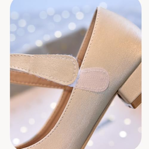 Girls Low Heel Glitter Sequin Princess Dress Shoes Pearl Mary Jane Pumps Wedding Party4