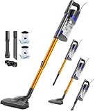 VACTechPro Corded Vacuum Cleaner, Powerful 600W/60Kpa, Lightweight 3-in-1 Stick Vacuum with 800ML Dustbin, Double Handle Design Upright Handheld Vacuum for Hardwood, Pet Hair, Carpets