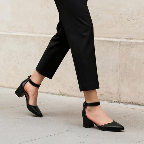 Image of DREAM PAIRS ANNEE Pointed Toe Low Chunky Heel Pumps