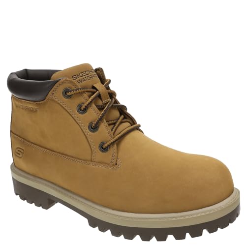 Bottine Chukka Homme Skechers Sergeants Thaxter en cuir marron confortable