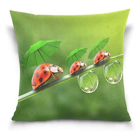 Linomo - Funda de cojín Decorativa de Mariquita Cover