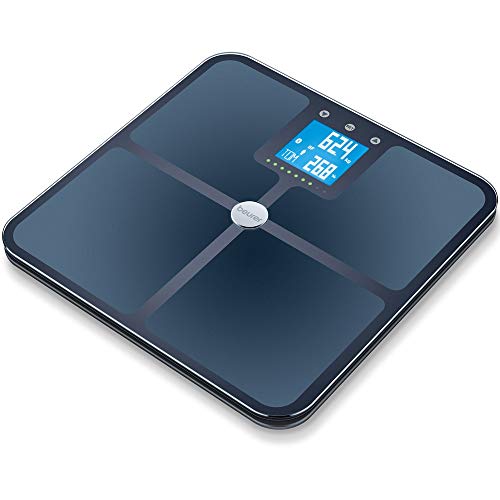 Beurer BF 950 Black Diagnosewaage, Messung von Körperfett, Körperwasser, Muskelanteil und Knochenmasse, Berechnung von Kalorienbedarf und BMI, inklusive App-Anbindung mit zertifiziertem Datenschutz