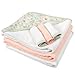Hooded Baby Bath Towel and Washcloth 6 Piece Set for Newborns, Infants & Toddlers, Boys & Girls Baby Hooded Towels Set Floral Pink